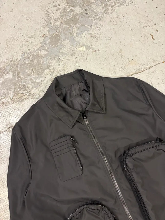AW2020 Louis Vuitton Black Multi Pockets Nylon Jacket  MactrVc 4