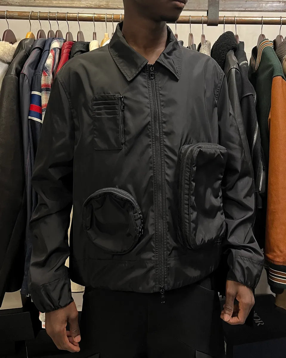 AW2020 Louis Vuitton Black Multi Pockets Nylon Jacket  MactrVc 1