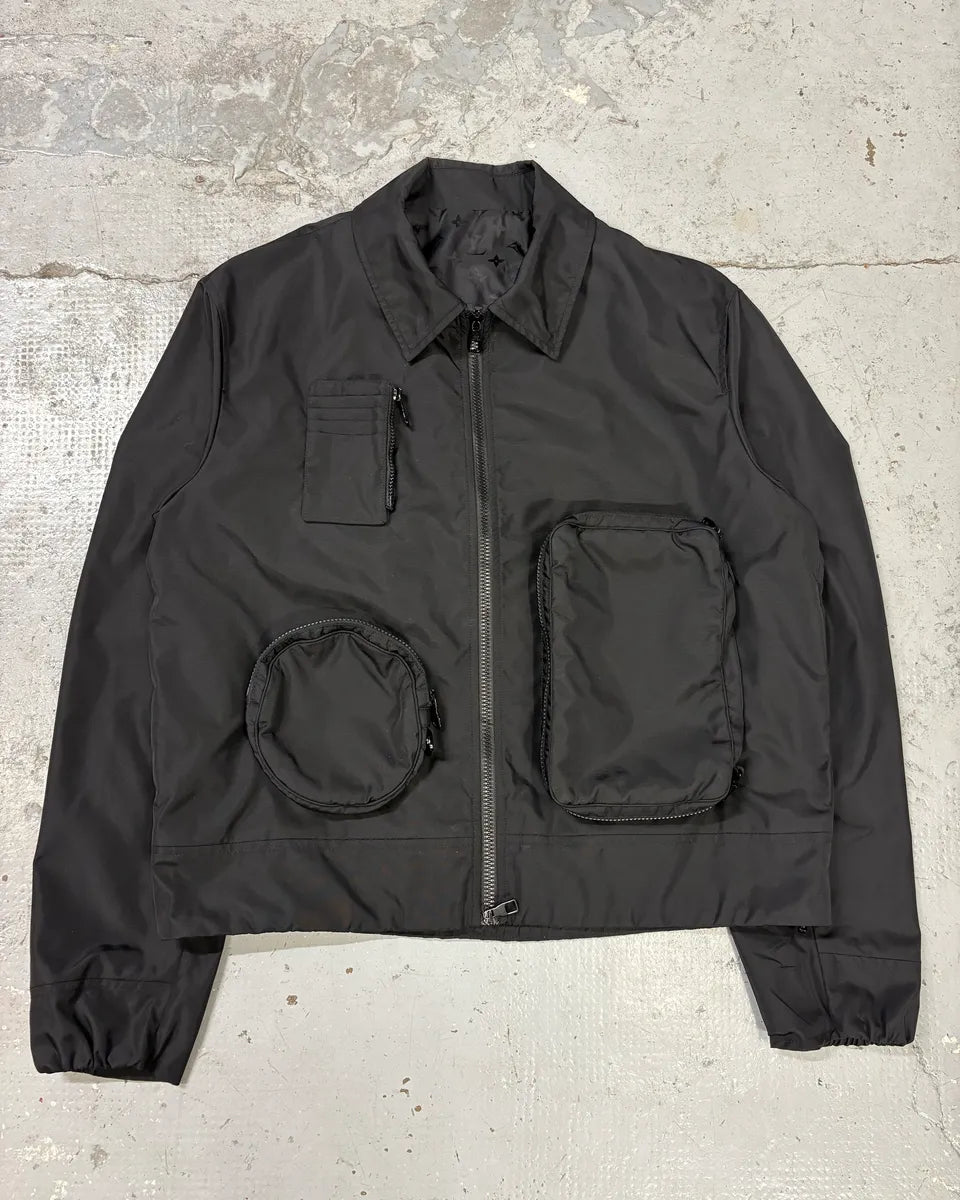 AW2020 Louis Vuitton Black Multi Pockets Nylon Jacket  MactrVc 0