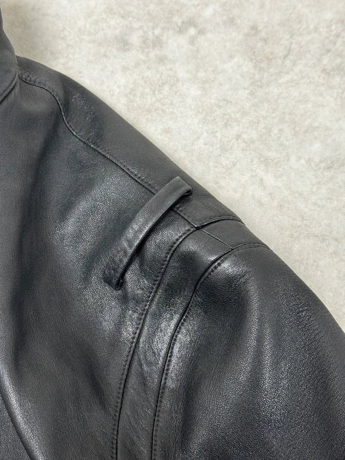 Louis Vuitton Black Premium Biker Leather Jacket TfTwili 8