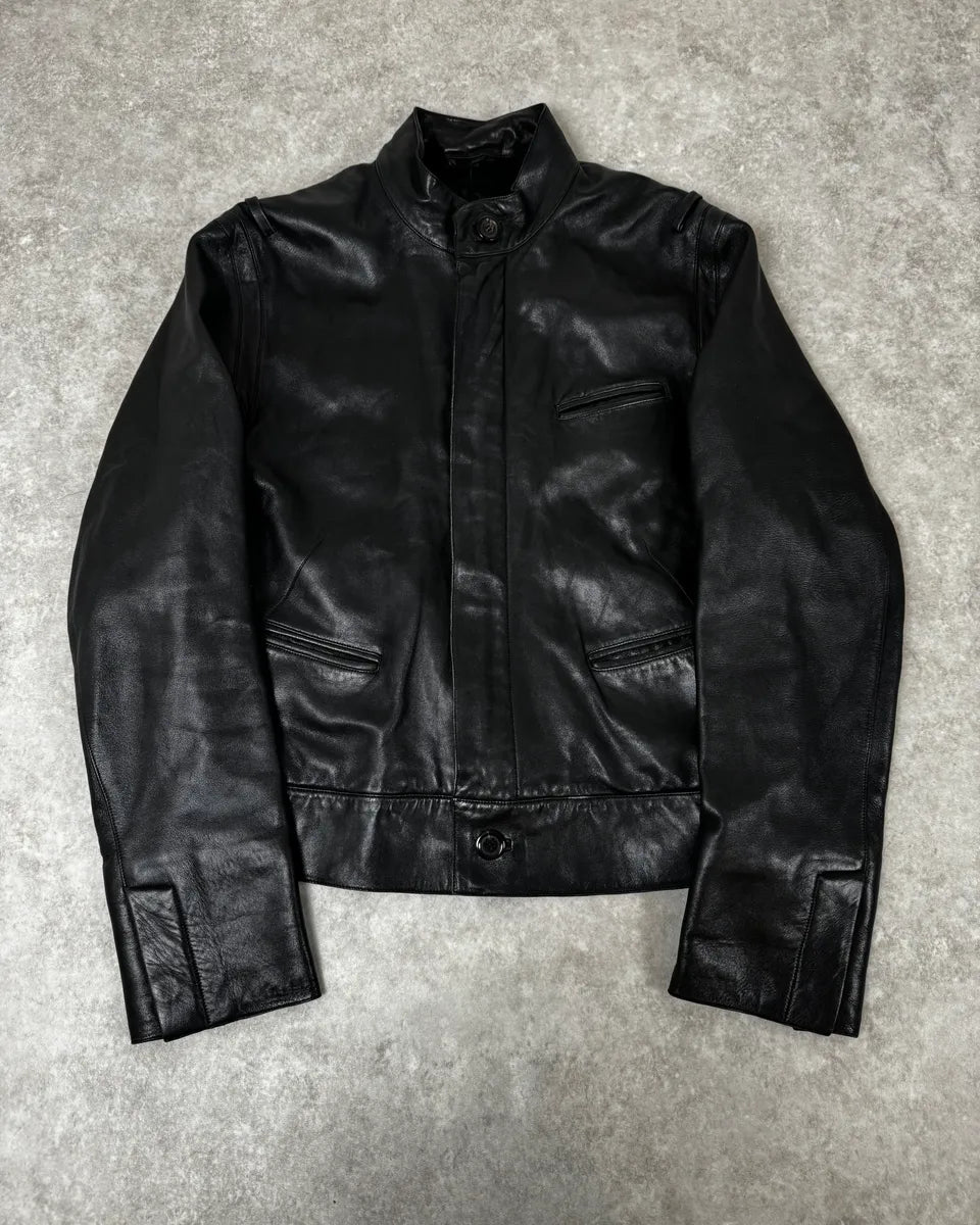 Louis Vuitton Black Premium Biker Leather Jacket TfTwili 0