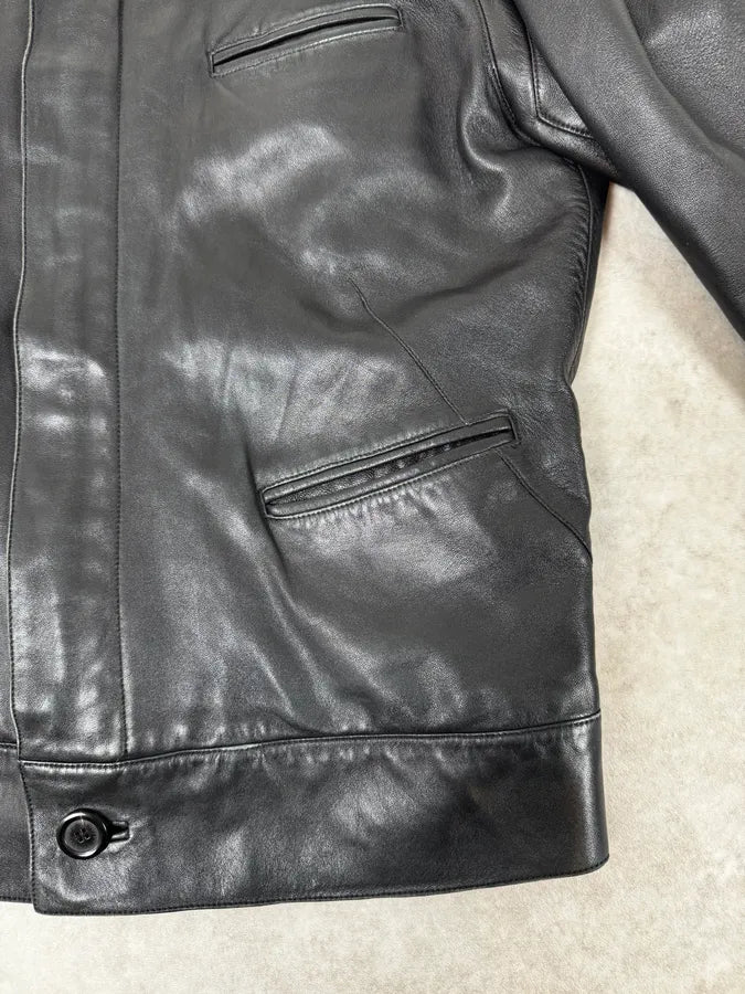 Louis Vuitton Black Premium Biker Leather Jacket TfTwili 7