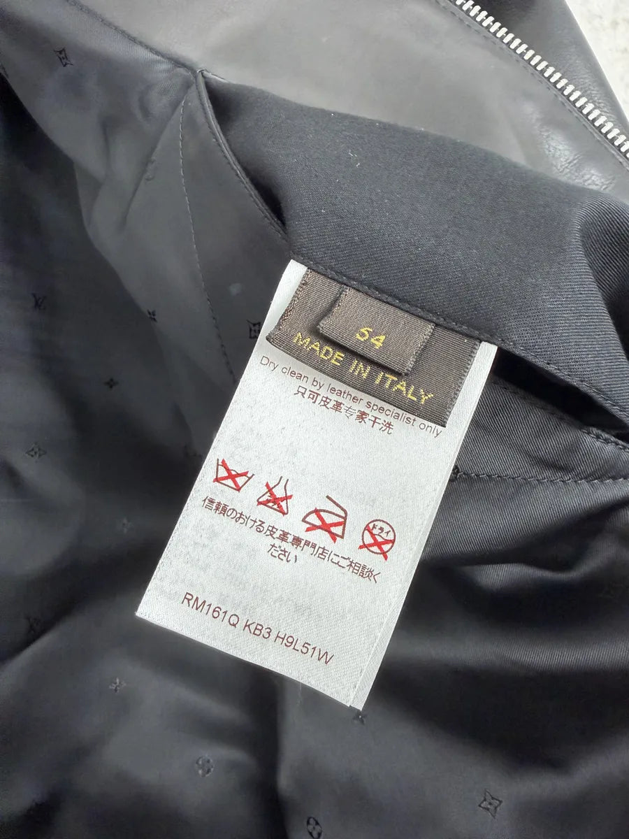 Louis Vuitton Black Premium Biker Leather Jacket JGfwFaQ 12