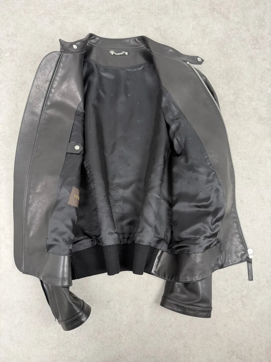 Louis Vuitton Black Premium Biker Leather Jacket JGfwFaQ 6