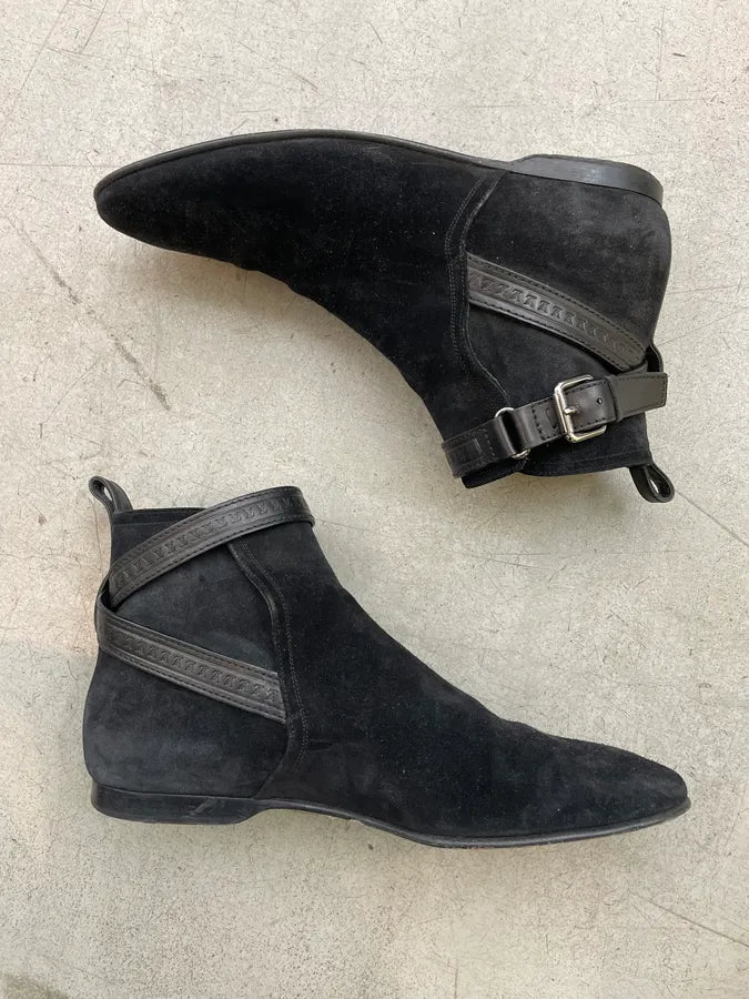2000s Louis Vuitton Black Suede Leather Jodhpur Boots lGUeWsC 4