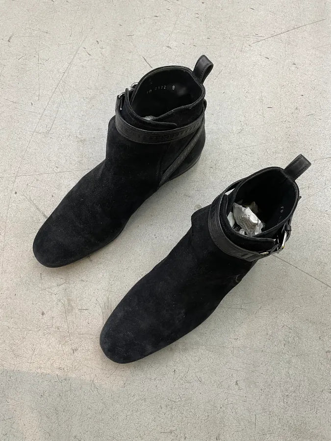 2000s Louis Vuitton Black Suede Leather Jodhpur Boots lGUeWsC 2