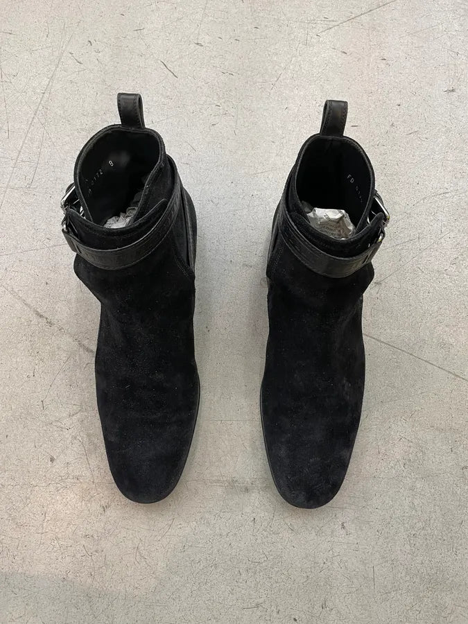 2000s Louis Vuitton Black Suede Leather Jodhpur Boots lGUeWsC 1