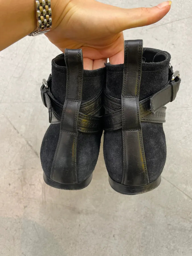 2000s Louis Vuitton Black Suede Leather Jodhpur Boots lGUeWsC 5