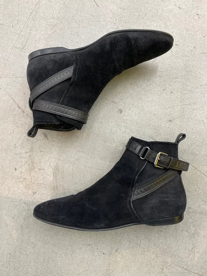 2000s Louis Vuitton Black Suede Leather Jodhpur Boots lGUeWsC 3