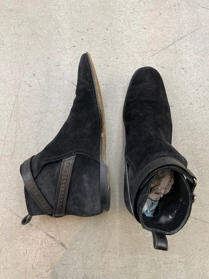 2000s Louis Vuitton Black Suede Leather Jodhpur Boots lGUeWsC 6