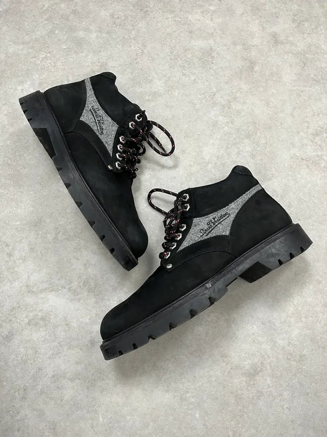 Louis Vuitton Black Suede Leather Boots gZHMwvY 2