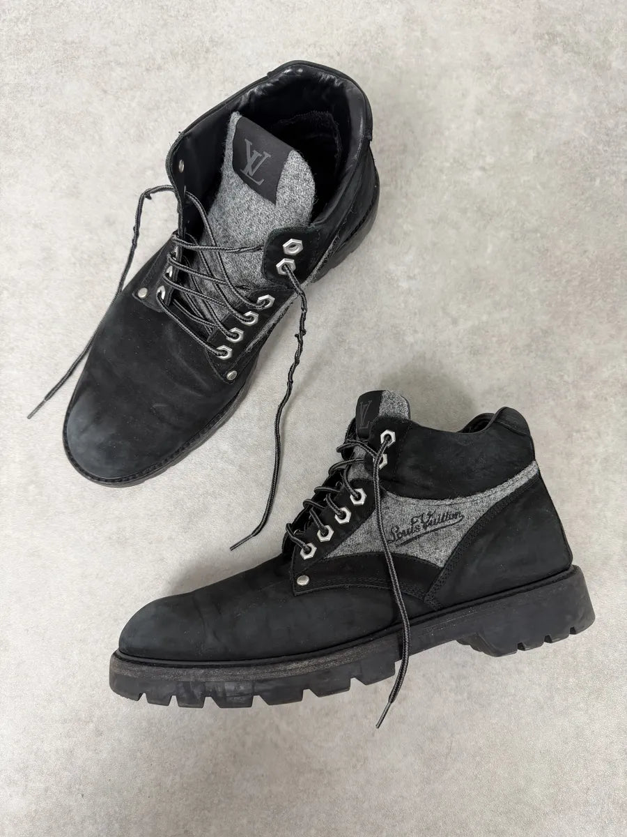 Louis Vuitton Black Suede Leather Boots iSfskQB 2