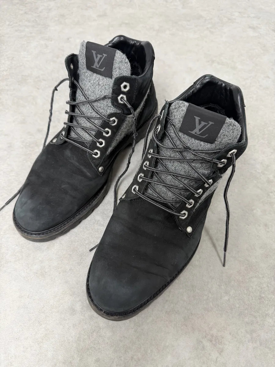 Louis Vuitton Black Suede Leather Boots iSfskQB 3