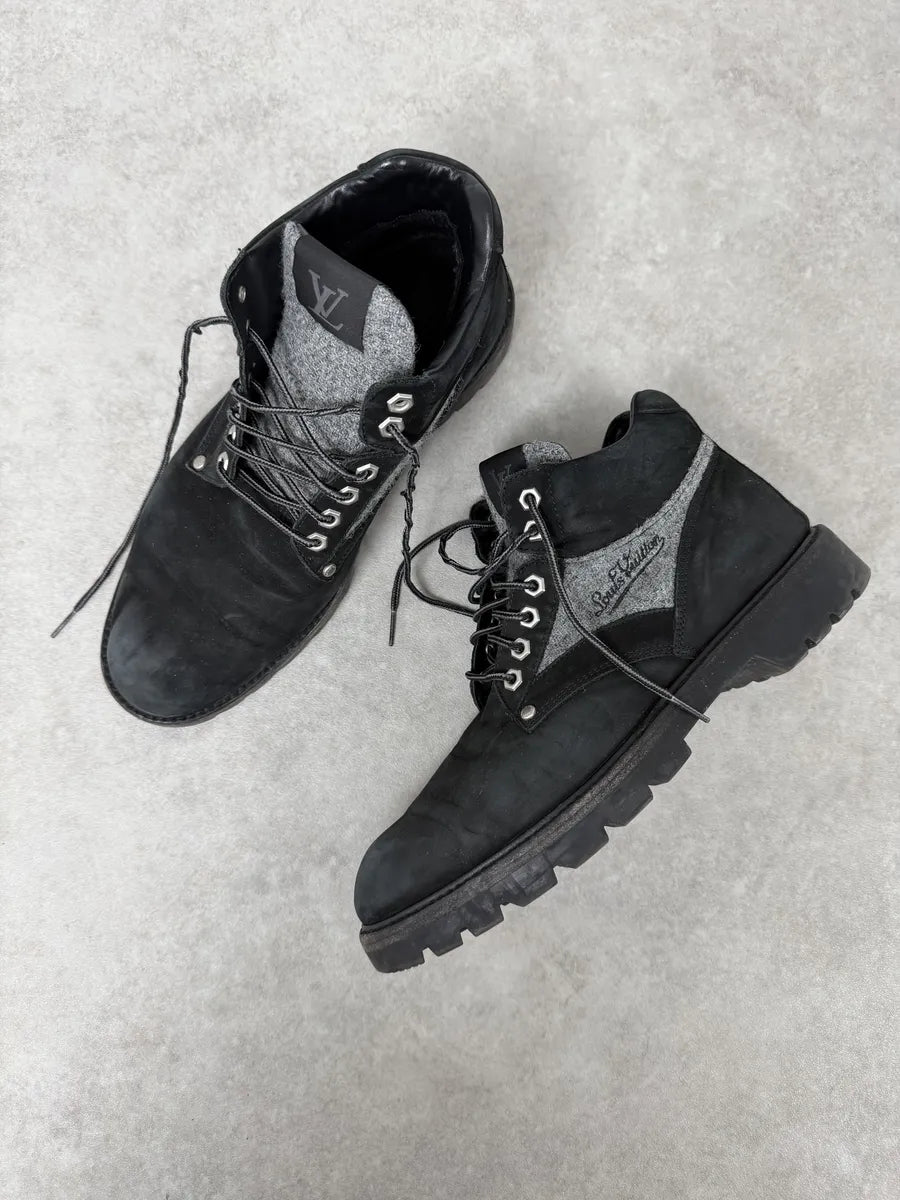 Louis Vuitton Black Suede Leather Boots iSfskQB 5
