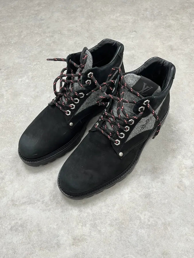 Louis Vuitton Black Suede Leather Boots gZHMwvY 1