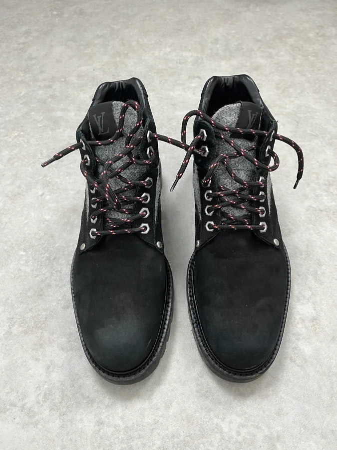 Louis Vuitton Black Suede Leather Boots gZHMwvY 3