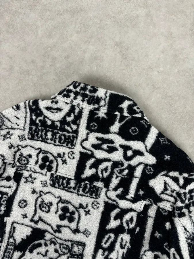 AW2022 Louis Vuitton Black Wool LV Comics Trucker Jacket by Virgil Abloh  zwnXikv 5