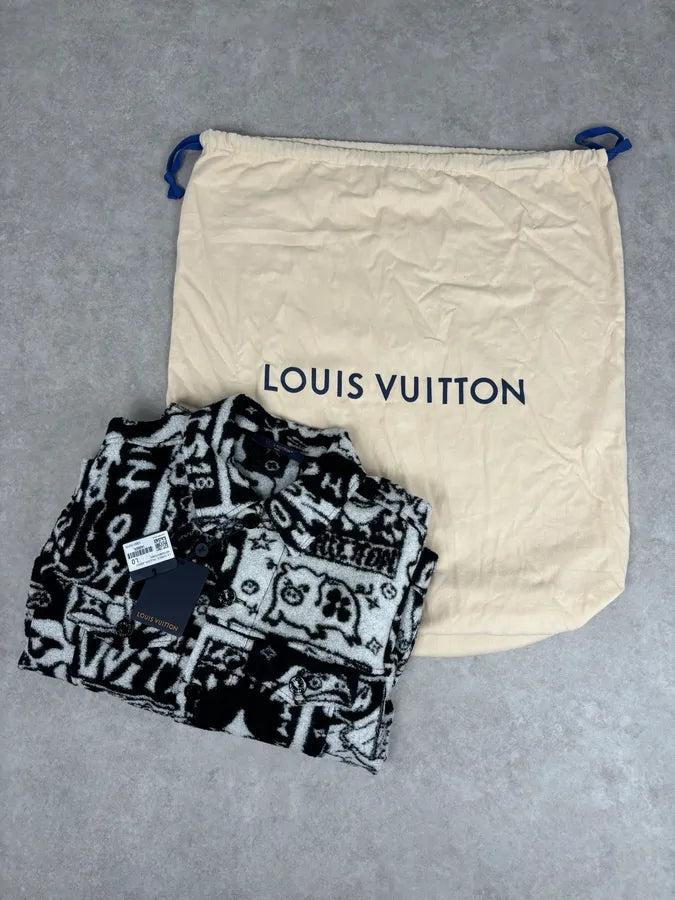 AW2022 Louis Vuitton Black Wool LV Comics Trucker Jacket by Virgil Abloh  zwnXikv 12
