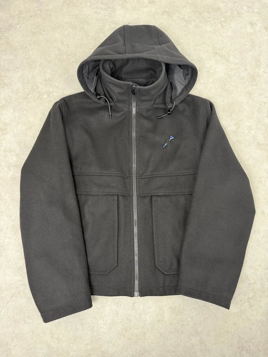 Louis Vuitton Black Wool Premium Hooded LV Jacket UnUDHbB 0