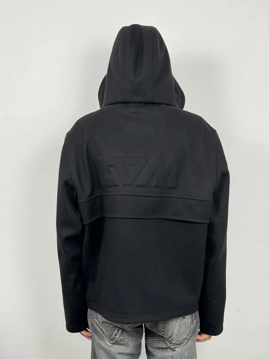 Louis Vuitton Black Wool Premium Hooded LV Jacket UnUDHbB 12