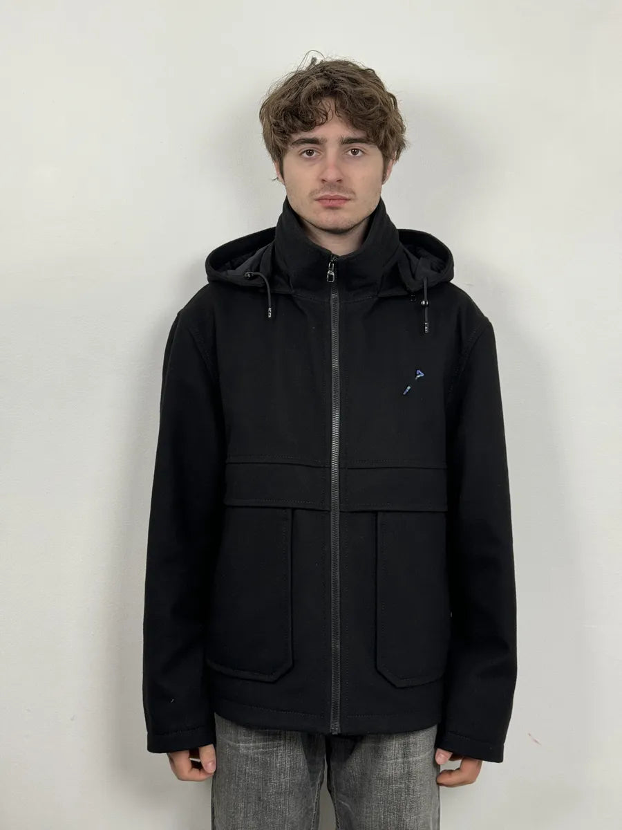 Louis Vuitton Black Wool Premium Hooded LV Jacket UnUDHbB 13