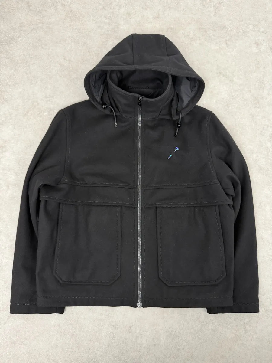 Louis Vuitton Black Wool Premium Hooded LV Jacket UnUDHbB 3