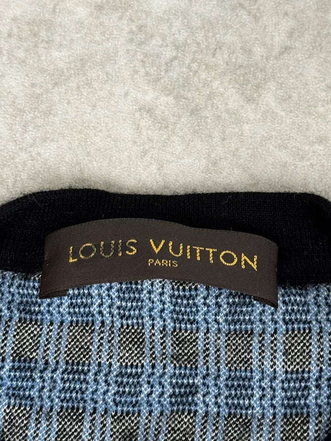 Louis Vuitton Blue Checkered Contemporary Sweater GQBuSFN 7