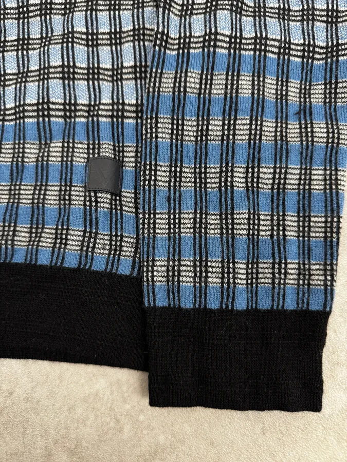 Louis Vuitton Blue Checkered Contemporary Sweater GQBuSFN 6