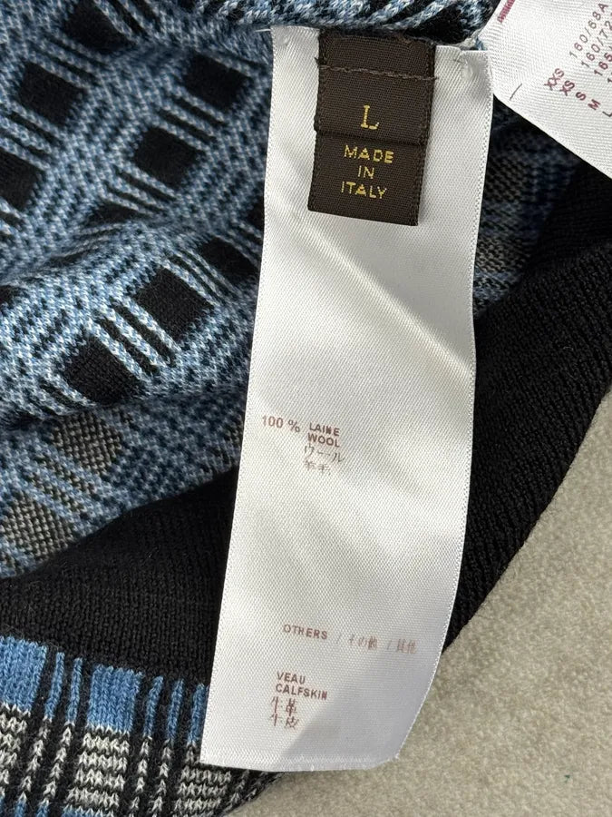 Louis Vuitton Blue Checkered Contemporary Sweater GQBuSFN 8