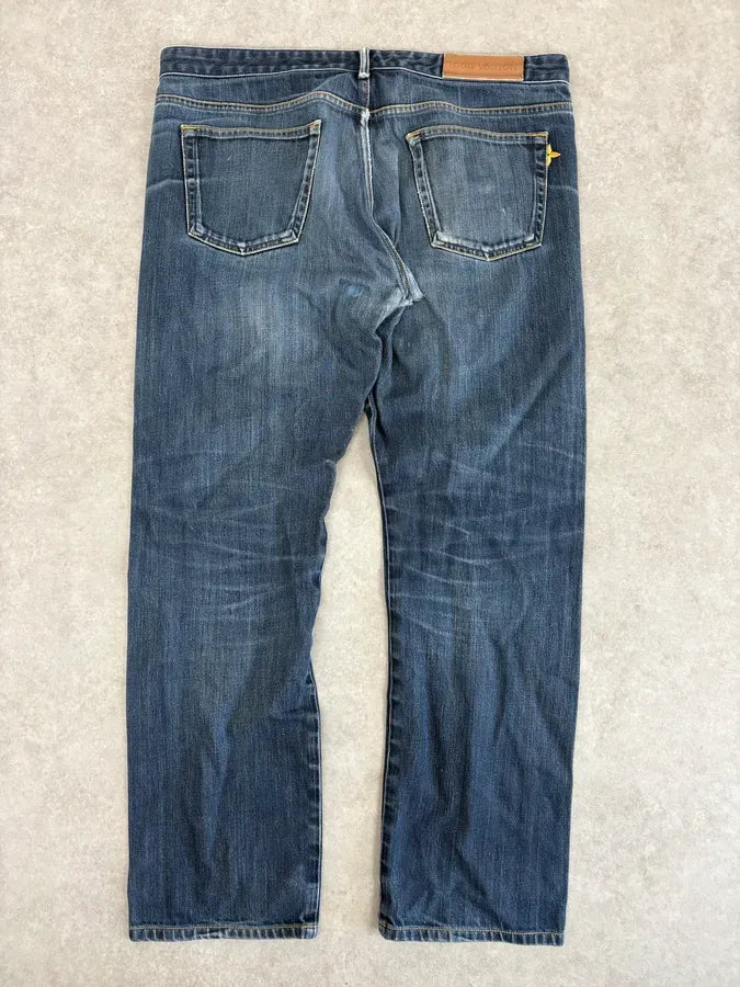 Louis Vuitton Blue Denim Straight Leg Jeans djvOtwJ 5