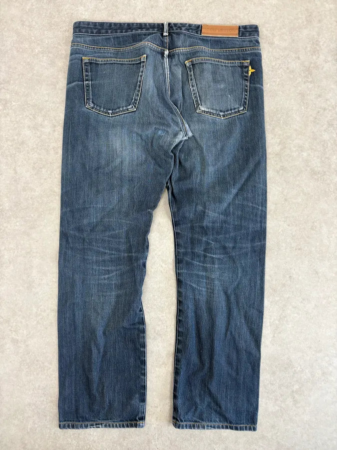 Louis Vuitton Blue Denim Straight Leg Jeans djvOtwJ 5
