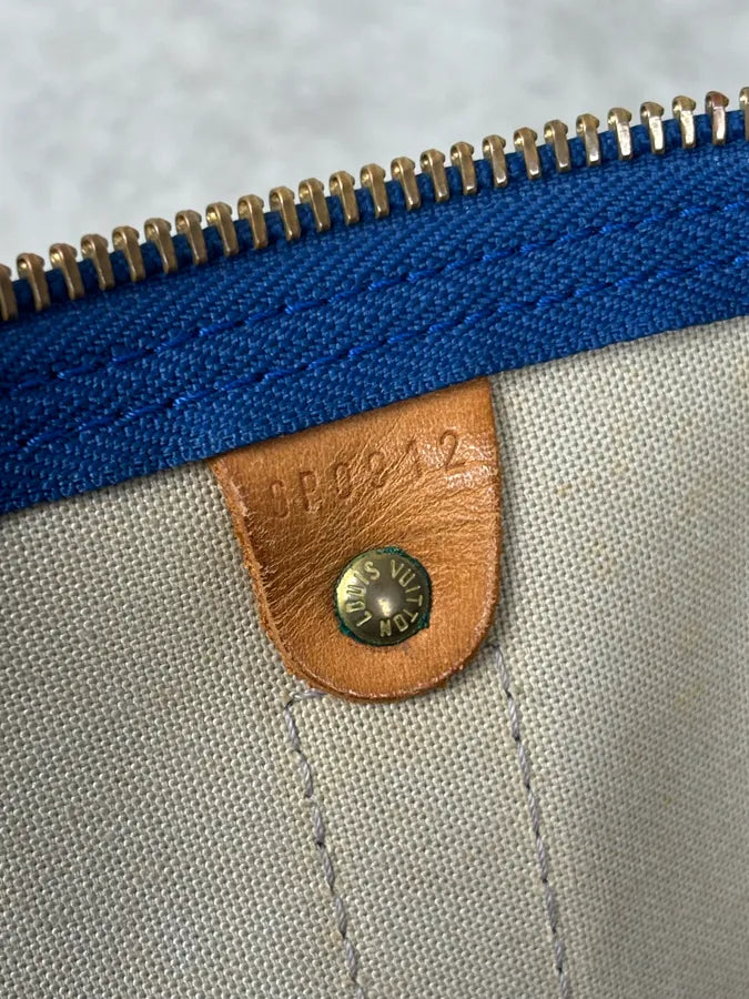 1992 Louis Vuitton LV Cup Falgs Keepall 45 Blue Regatta Blue Leather Travel Bag  fCZYfeS 16