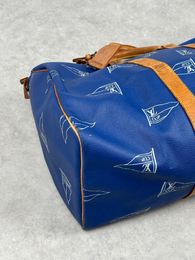 1992 Louis Vuitton LV Cup Falgs Keepall 45 Blue Regatta Blue Leather Travel Bag  fCZYfeS 8