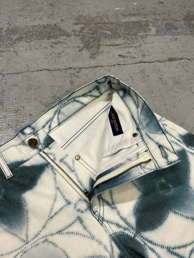 Louis Vuitton Blurred Logo Cream & Blue Pants TlSqPYB 11