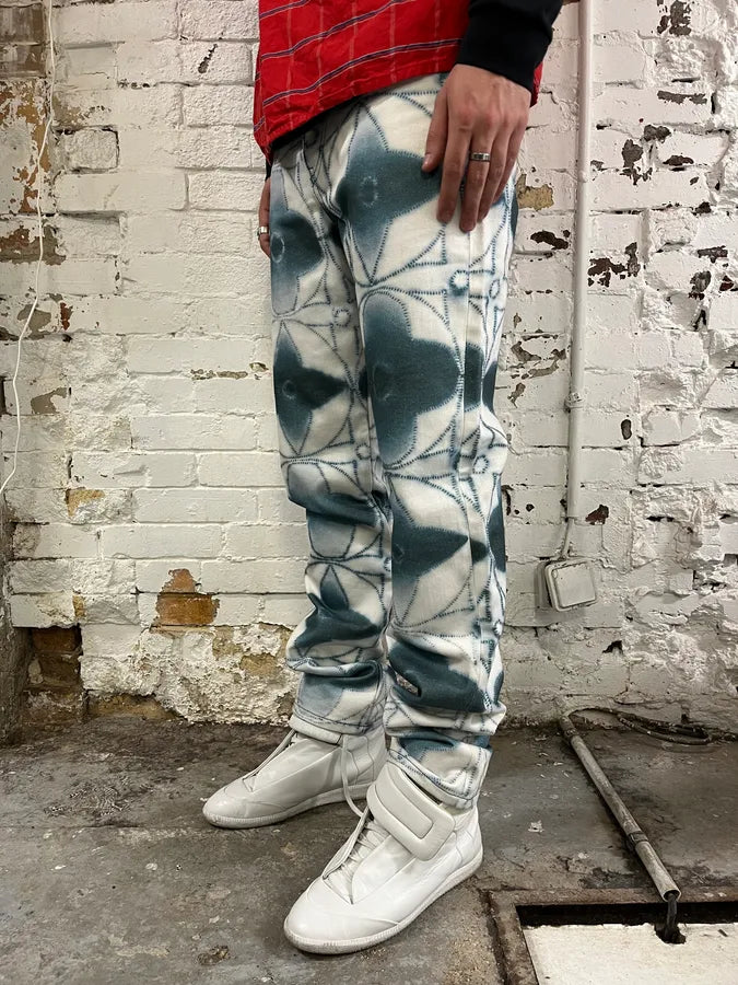 Louis Vuitton Blurred Logo Cream & Blue Pants TlSqPYB 2