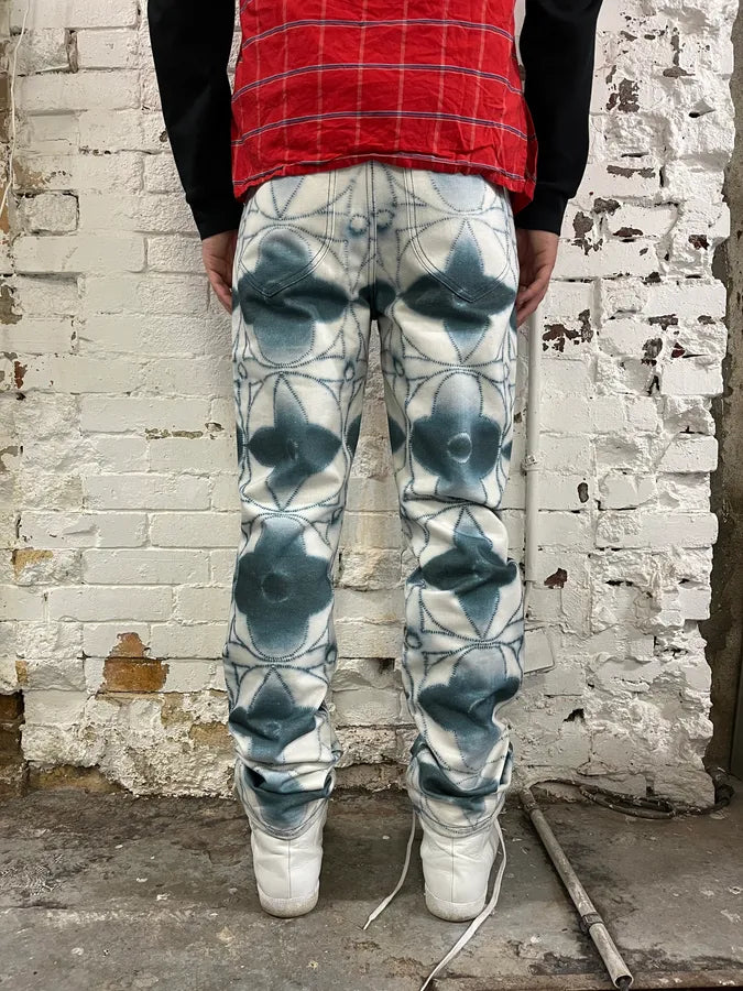 Louis Vuitton Blurred Logo Cream & Blue Pants TlSqPYB 3