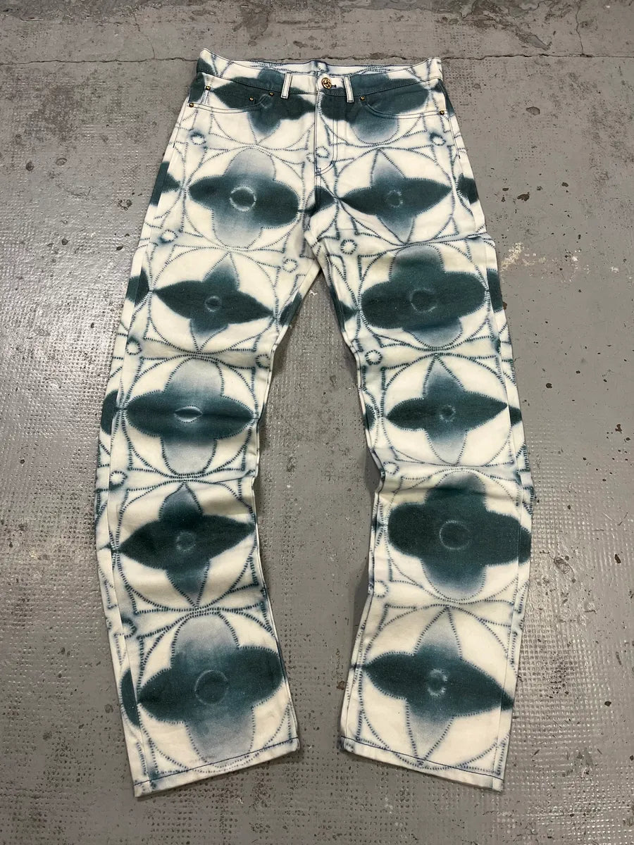 Louis Vuitton Blurred Logo Cream & Blue Pants TlSqPYB 4