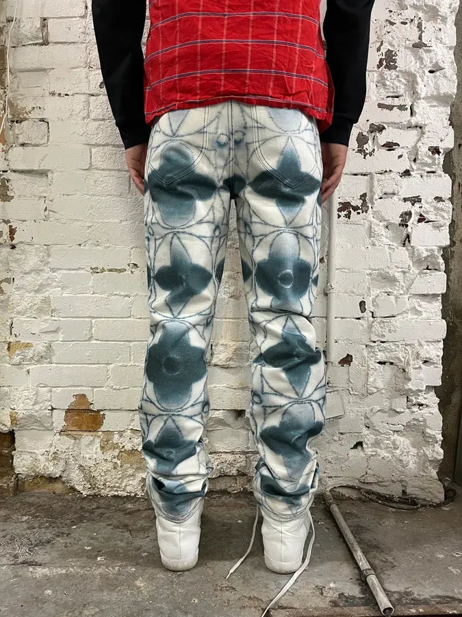Louis Vuitton Blurred Logo Cream & Blue Pants TlSqPYB 3
