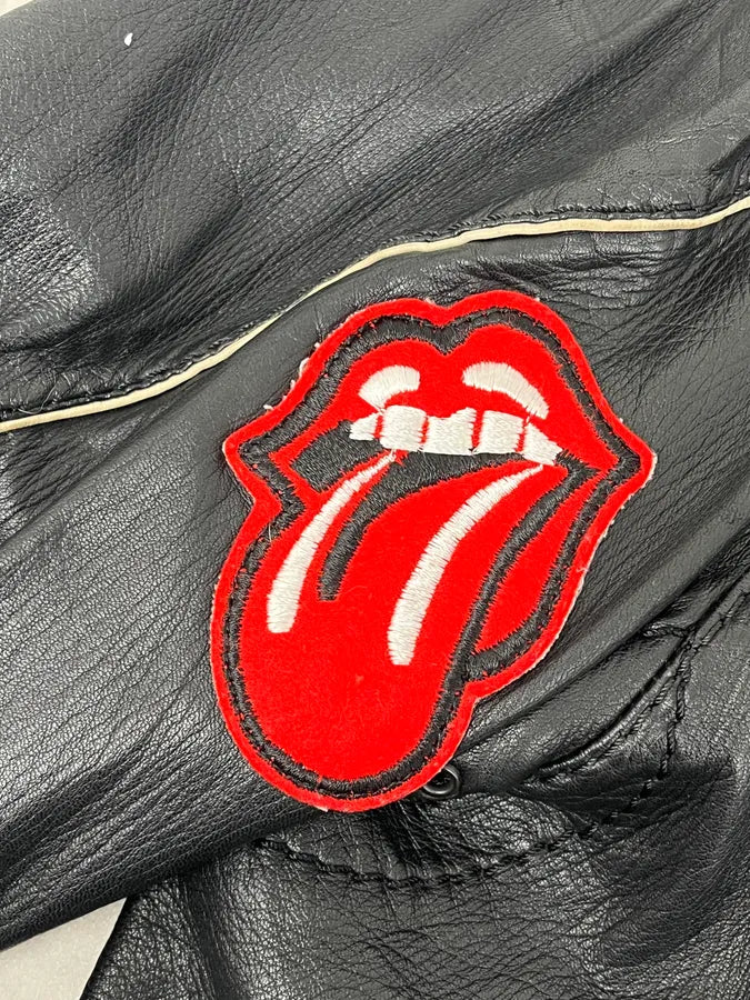 2000s Prada Black Leather Lips Biker Jacket XXpPuNr 9