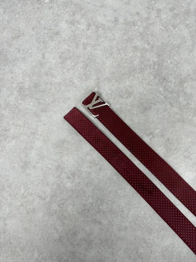 Louis Vuitton Bordeaux Leather Damier Belt mQWqFwD 3