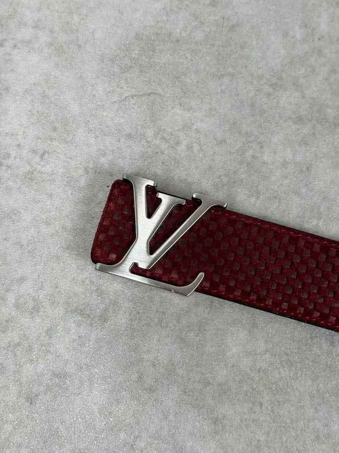 Louis Vuitton Bordeaux Leather Damier Belt mQWqFwD 6