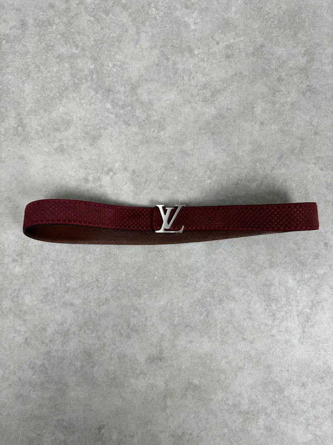 Louis Vuitton Bordeaux Leather Damier Belt mQWqFwD 2