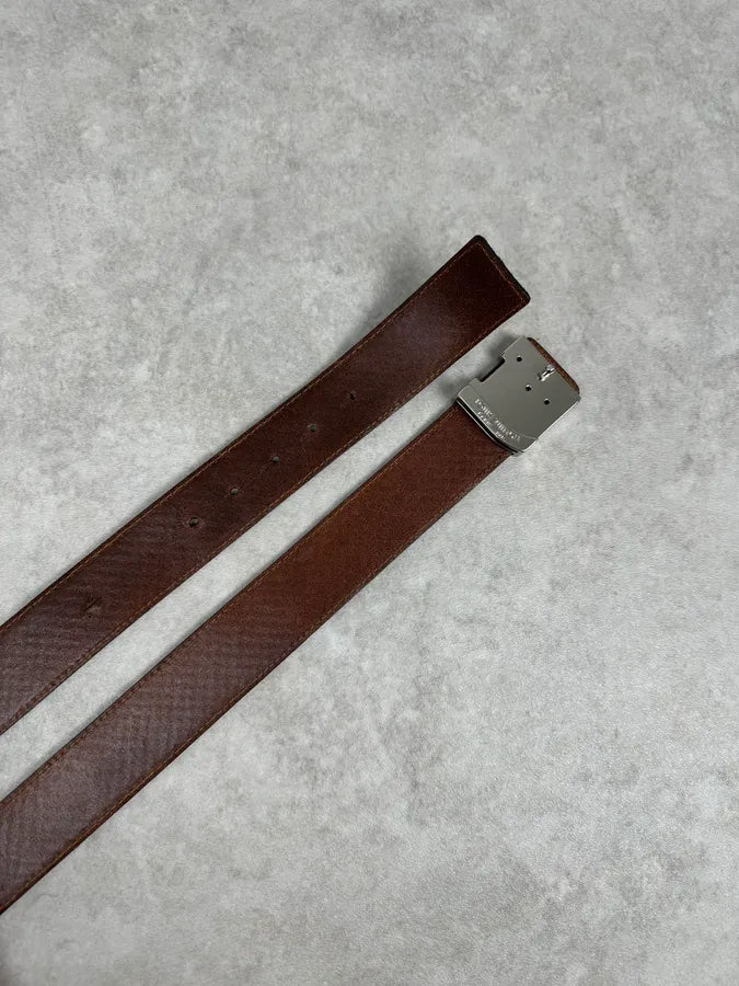Louis Vuitton Bordeaux Leather Damier Belt mQWqFwD 4