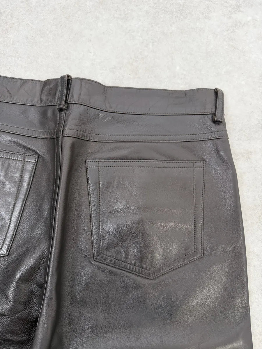 Louis Vuitton Brown Classy Lambskin Leather Pants NAvSgJT 5