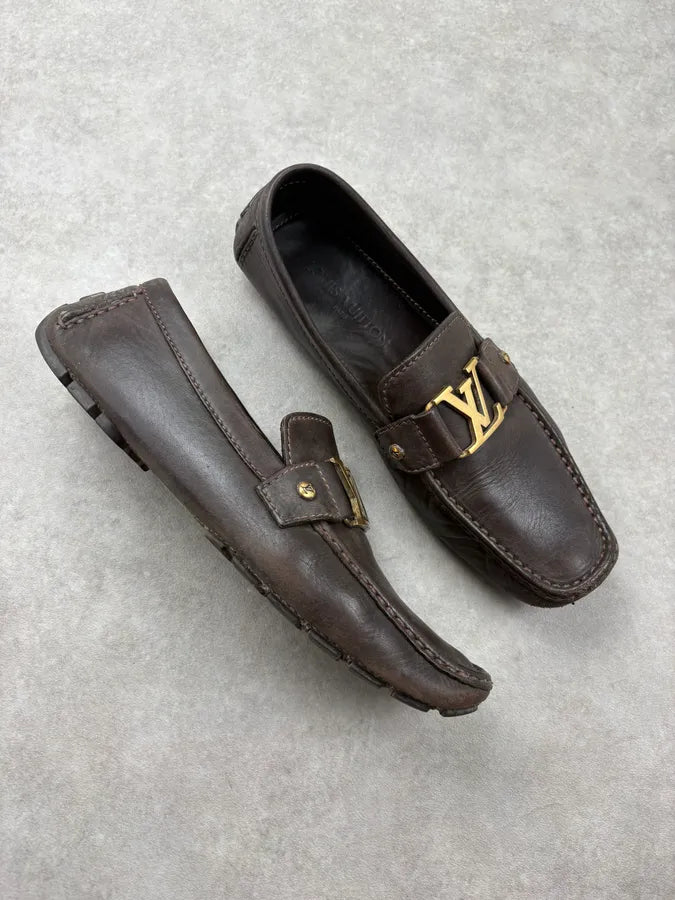 AW2006 Louis Vuitton Brown Classy Monte Carlo Leather Loafers SDtHwBh 4