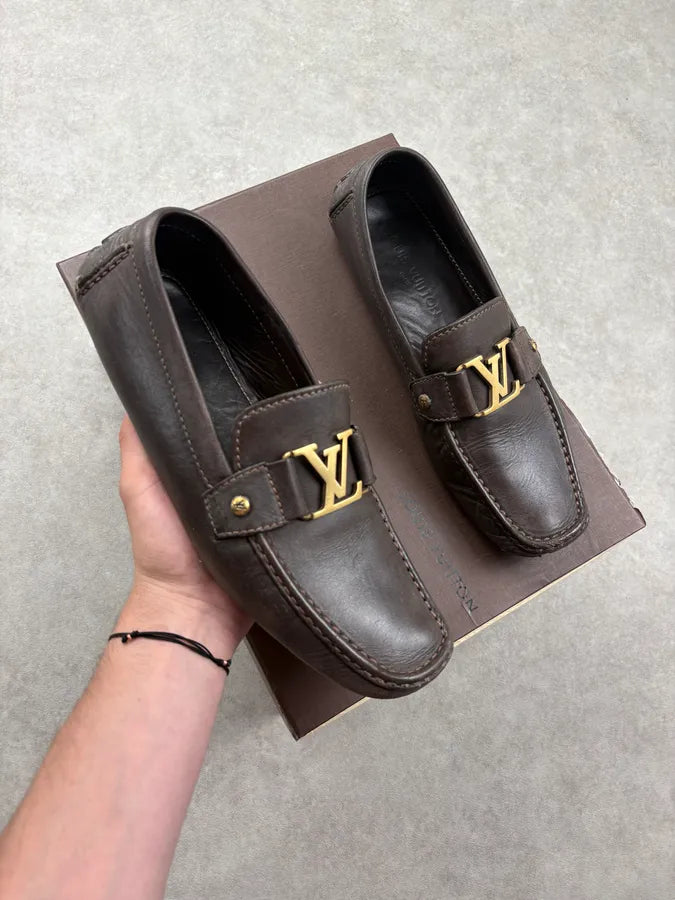 AW2006 Louis Vuitton Brown Classy Monte Carlo Leather Loafers SDtHwBh 0