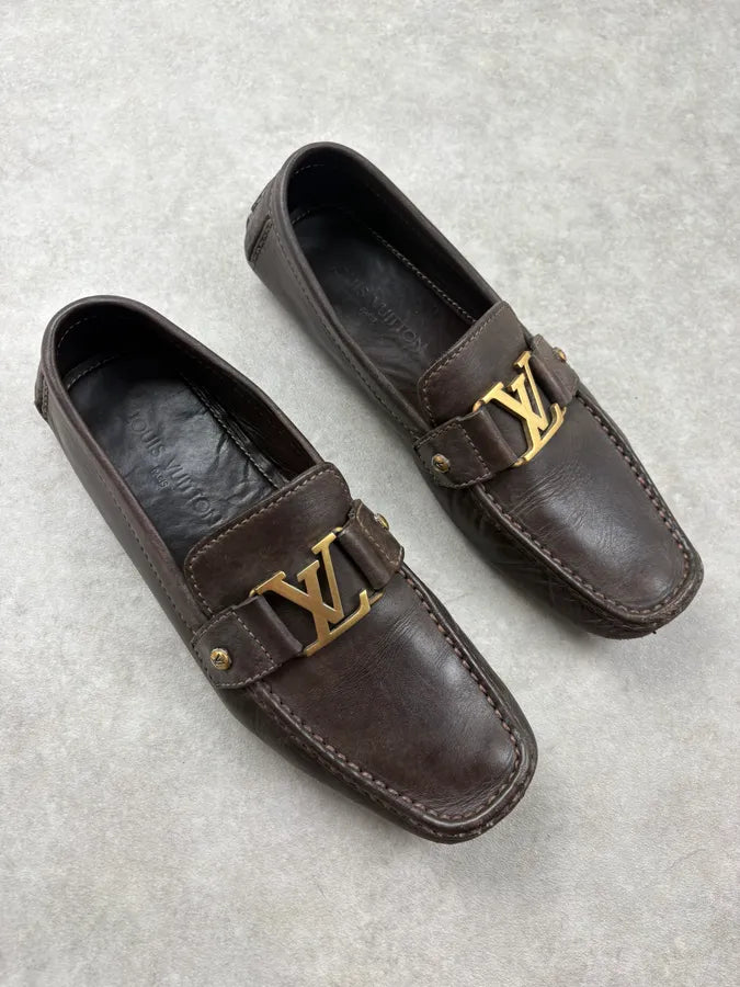 AW2006 Louis Vuitton Brown Classy Monte Carlo Leather Loafers SDtHwBh 2
