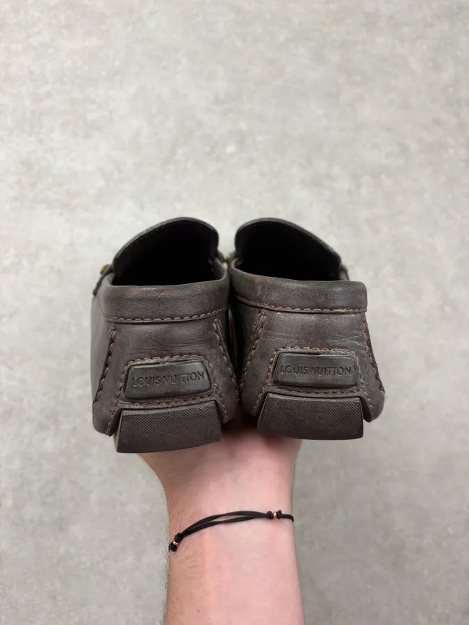 AW2006 Louis Vuitton Brown Classy Monte Carlo Leather Loafers SDtHwBh 6