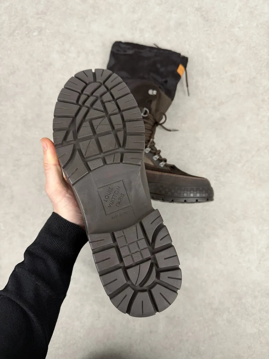 Louis Vuitton Brown Hiking Pony Hair & Leather Mountain Boots utGOaUq 10