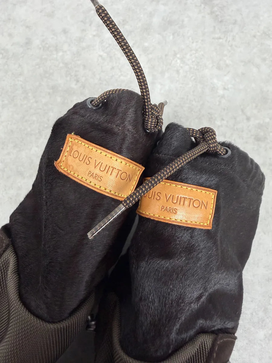 Louis Vuitton Brown Hiking Pony Hair & Leather Mountain Boots utGOaUq 11